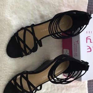 Black Wedge Sandals